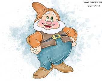 Snow White Watercolor Clipart, Princess PNG (Digital Download)