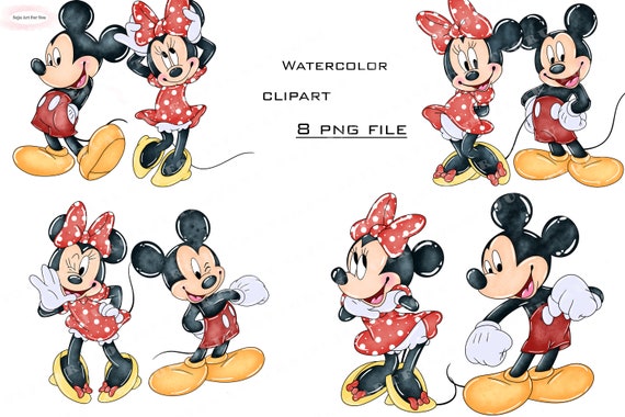 Minnie Watercolor, Minnie Mouse, Minnie Mouse Clipart, Minnie Watercolor  Clipart, Minnie Mouse Png, Minnie Mouse Clip Art, Mickey Watercolor 