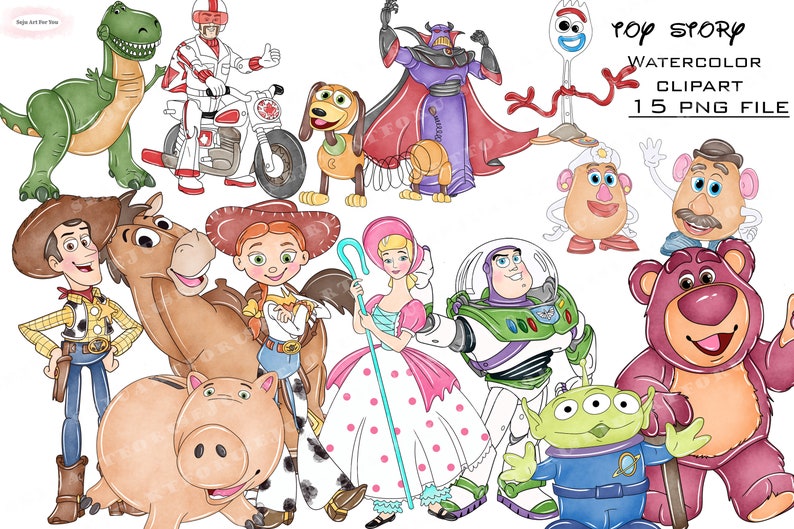 Toy story clipart, toy story, toy story clip art, toy story watercolor, toy story png, woody clipart, buzz lightyear. watercolor toy story 画像 1