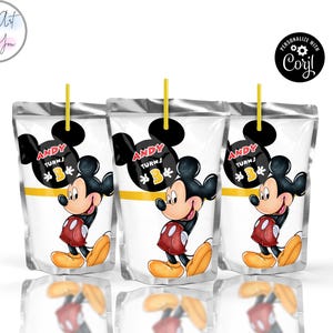 Mickey mouse birthday caprisun label template birthday party favors capri suns labels template  caprisun labels Editable printable S017