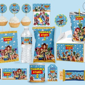 Toy Story Birthday Party Favors Bundle, Personalized Labels (Digital)