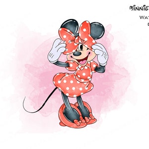 minnie mouse png clipart png clipart bundle clipart watercolor clipart set cliparts clip art png file nursery Digital download comercial use