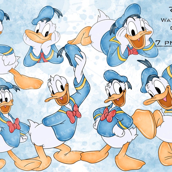 donald duck png clipart png clipart bundle clipart acquerello clipart set clipart clip art file png vivaio Download digitale uso commerciale