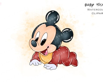 Aquarell Micky Maus Clipart, Sublimation PNG (digitaler Download)
