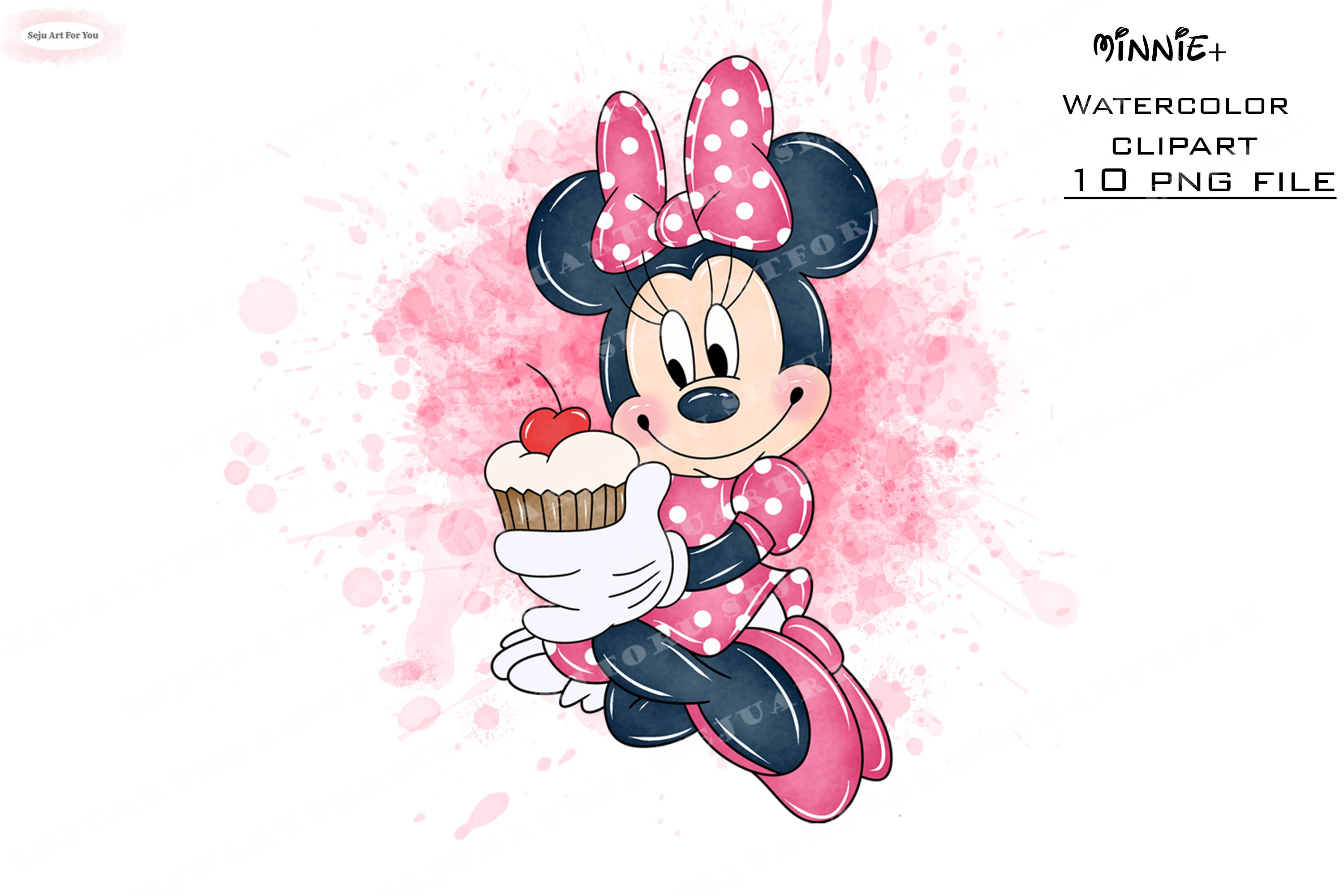 Minnie acuarela minnie mouse clipart minnie watercolor - Etsy España
