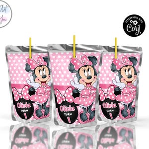 minnie mouse caprisun label template capri suns labels capri sun template birthday party favors caprisun labels Editable printable S001