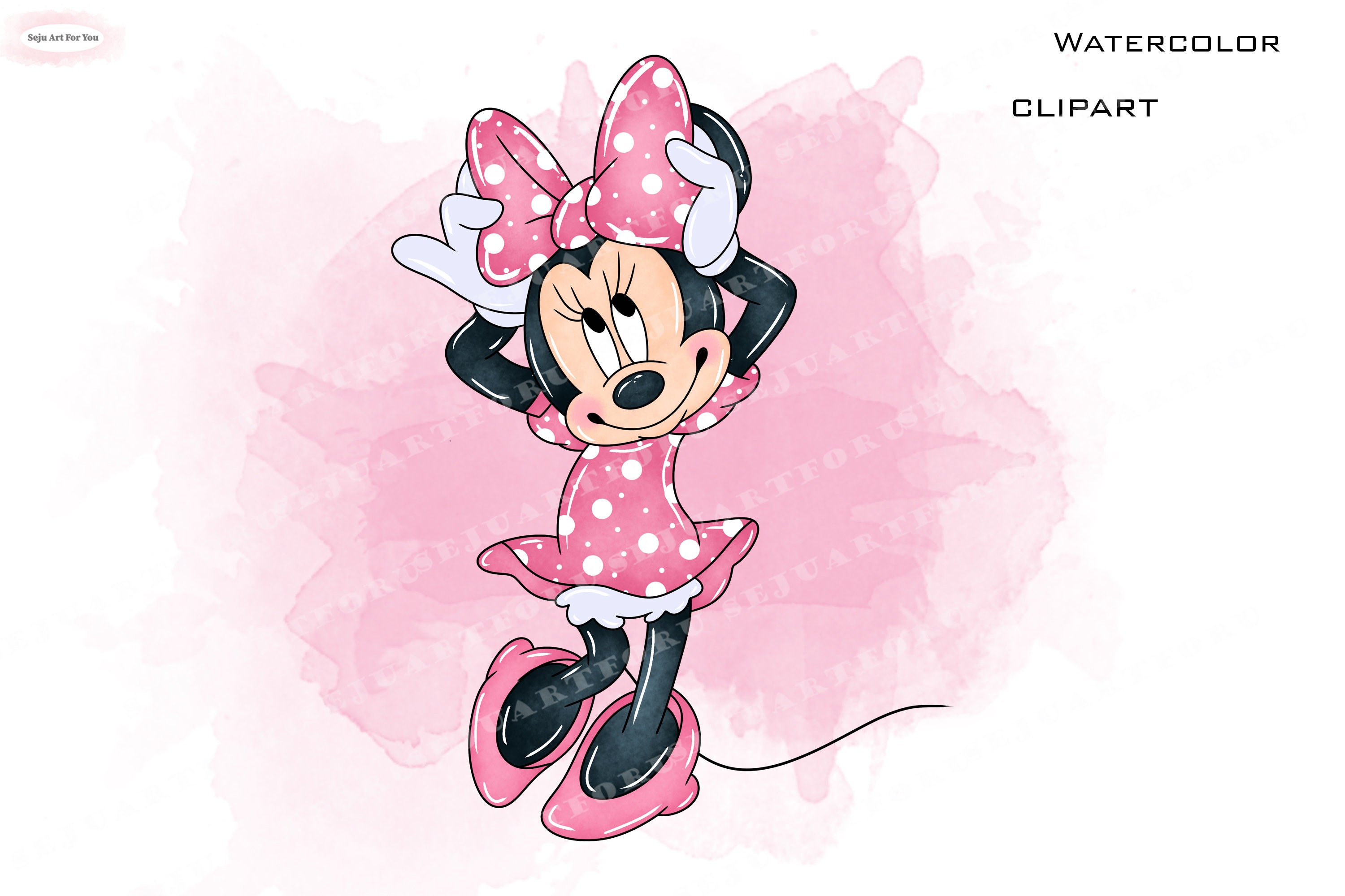 Minnie Watercolor Minnie Mouse Clipart Minnie Watercolor - Etsy Ireland