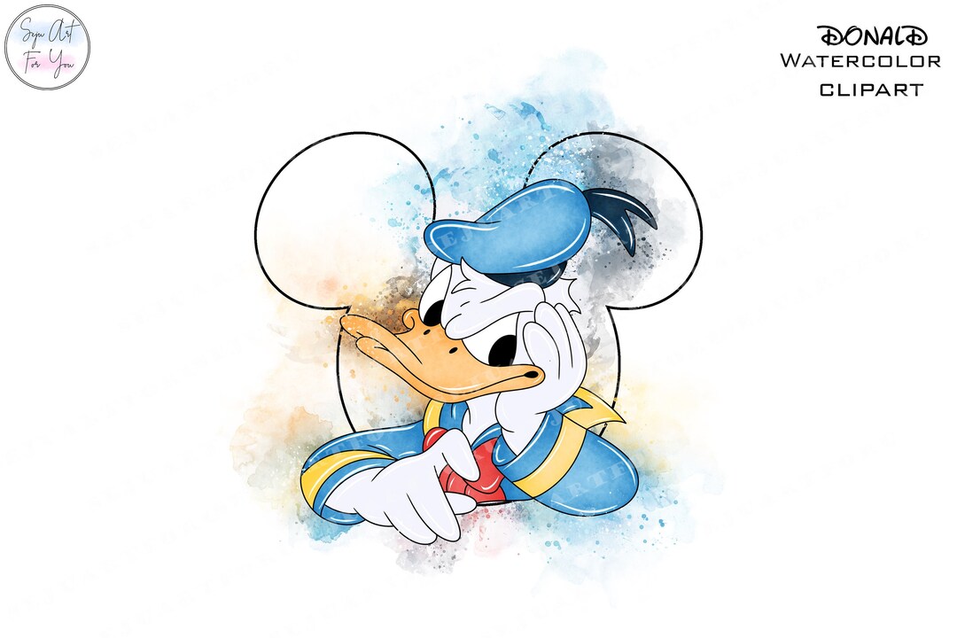 Watercolor Donald, Donald Watercolor, Donald Duck, Watercolor Clipart ...