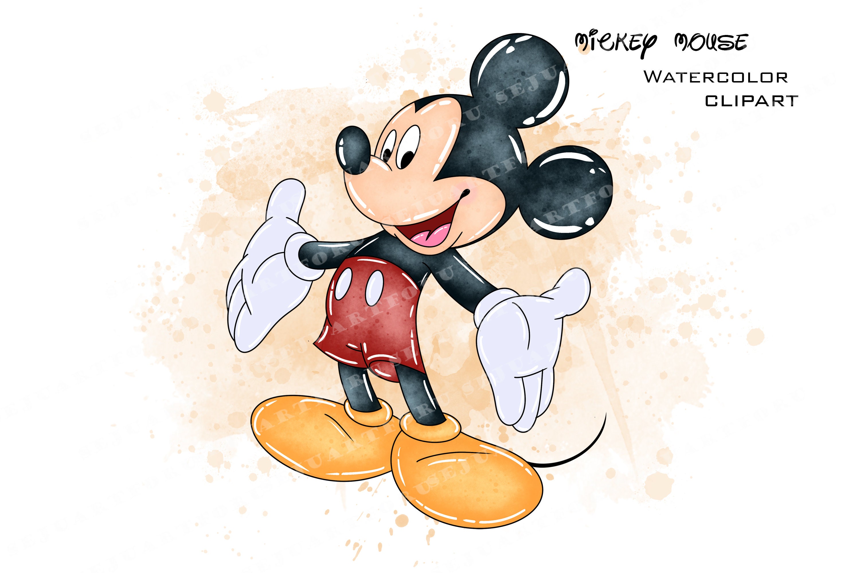 Mickey Mouse PNG, Mickey Mouse clipart, Mickey Mouse waterco