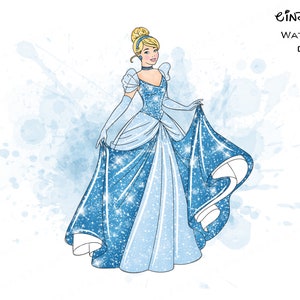 watercolor princess clipart, princess watercolor clipart, princess clip art, Cinderella clipart, Cinderella watercolor, princess watercolor