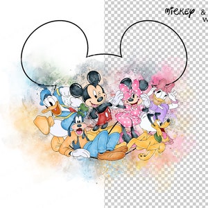 Watercolor Mickey ,watercolor Minnie, Watercolor Donald, Watercolor ...