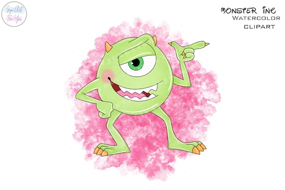 モンスターズ・インク マイク・ワゾウスキ 水彩クリップアート (PNG