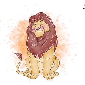 König der Löwen Aquarell Clipart, Simba PNG (digitaler Download)