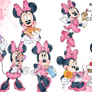 minnie mouse png clipart png clipart bundle clipart watercolor clipart set cliparts clip art png file nursery Digital download comercial use