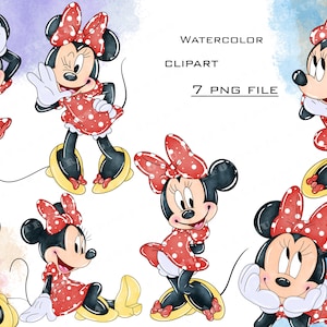 minnie mouse png clipart png clipart bundle clipart acquerello clipart set cliparts clip art file png vivaio Download digitale uso commerciale