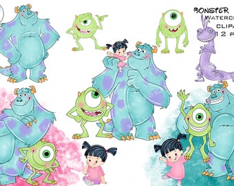 monster inc clipart, monster inc clip art, monster inc watercolor, monster inc,monster inc png, monster png,mike wazowski,sully monsters inc