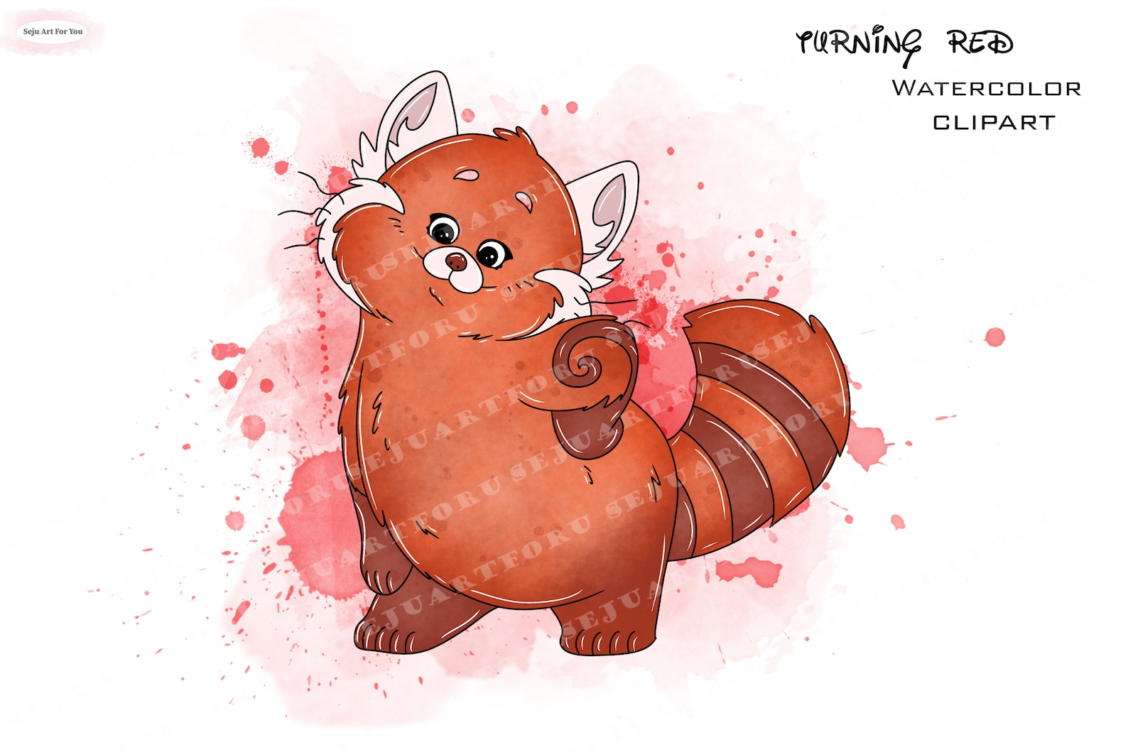 Turning Red Watercolor Clipart, Red Panda PNG (digital Download) - Etsy