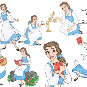 imágenes prediseñadas de la bella y la bestia, imágenes prediseñadas de la princesa de la acuarela, imágenes prediseñadas de la acuarela de la princesa, imágenes prediseñadas de la princesa, imágenes prediseñadas de la princesa belle, belle png