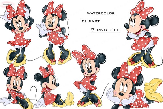 Minnie Mouse Png Clipart Png Clipart Bundle Clipart Watercolor