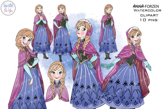 Princess Elsa And Anna Frozen Cute Clipart PNG Files DIGITAL -  Portugal