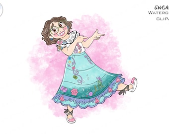 Mirabel Encanto Watercolor Clipart, PNG (Digital Download)