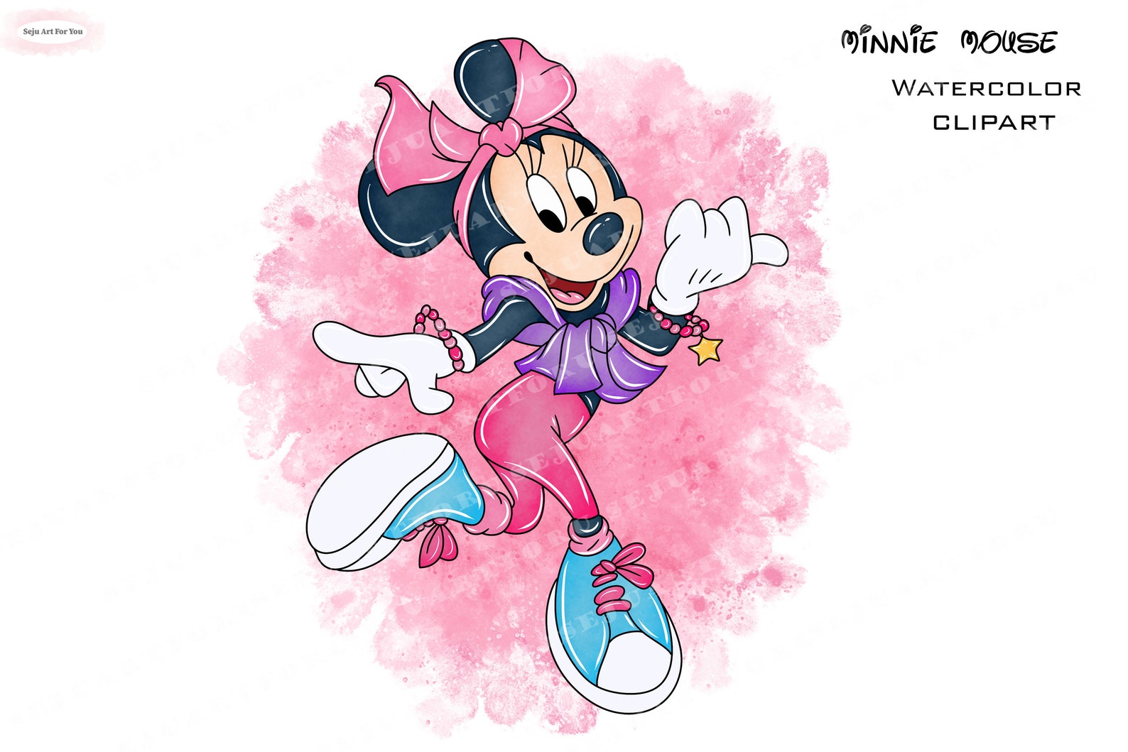 Minnie Watercolor Minnie Mouse Clipart Minnie Watercolor - Etsy