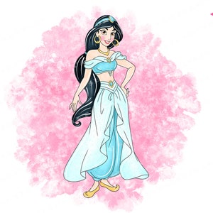 Princess Jasmine Watercolor Clipart, Aladdin PNG (Digital Download)