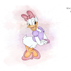 acquerello Daisy, acquerello Daisy, Topolino, clipart acquerello, clipart Topolino, sublimazione, png sublimazione, clipart uso commerciale