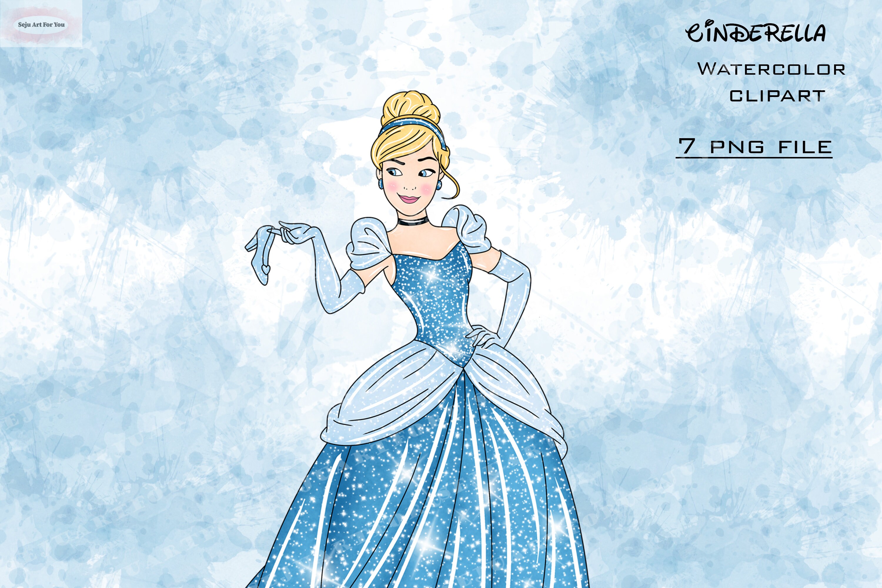 Cinderella Watercolor Clipart, Princess PNG (digital Download) - Etsy