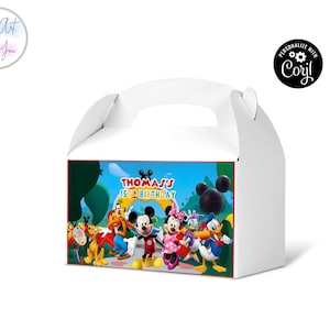 Mickey Mouse clubhouse birthday gable box template gable boxes birthday gable boxes label surprise box gift box Favor box printable S008