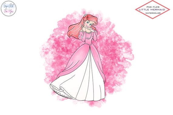 ariel pink dress clipart Princess Ariel Clip Art, the Little Mermaid PNG Clip Art, Cartoon Sublimation Pngcartoon Art for Scrapbooking & Crafts
