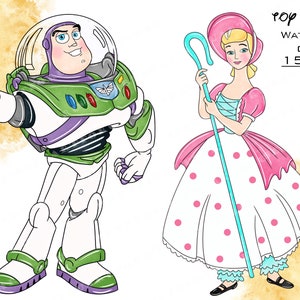 Toy story clipart, toy story, toy story clip art, toy story watercolor, toy story png, woody clipart, buzz lightyear. watercolor toy story image 5