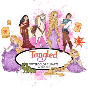 Tangled png princess rapunzel  watercolor clipart png files clipart rapunzel png PRINCESS PNG printable  digital downloads