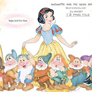 snow white png snow white and the seven dwarfs  princess snow white watercolor clipart princess watercolor princess evil queen 7 dwarfs png