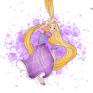 Tangled png princess rapunzel  watercolor clipart png files clipart rapunzel png PRINCESS PNG printable  digital downloads
