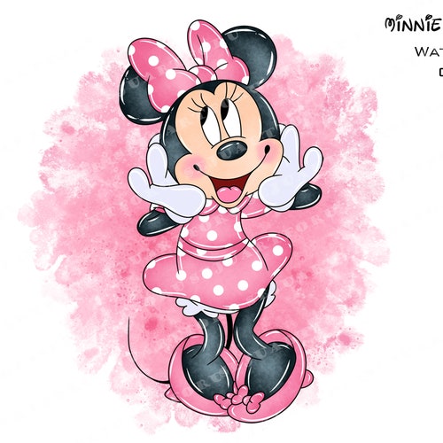 Minnie Watercolor Minnie Mouse Minnie Mouse Clipart Minnie - Etsy