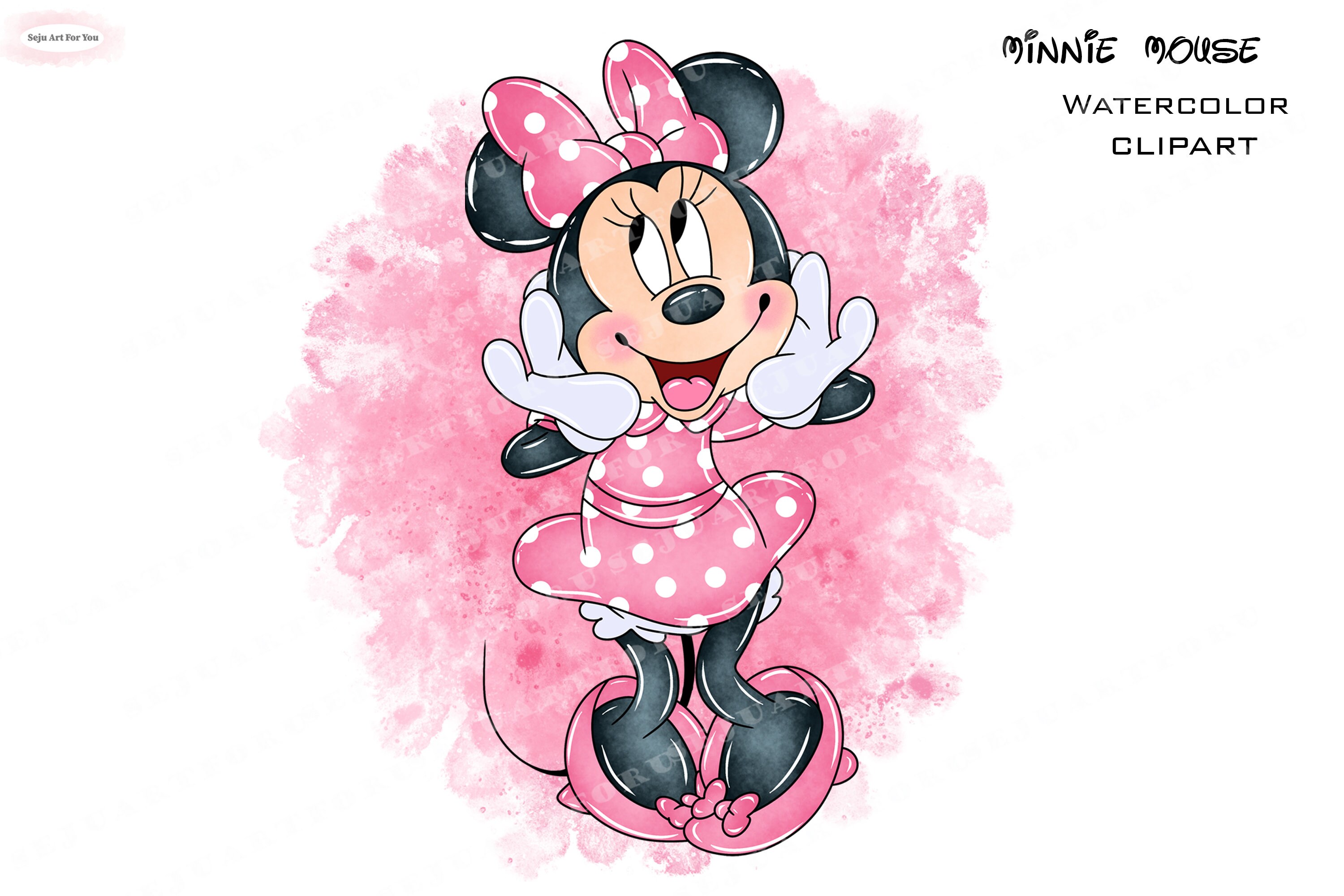 Minnie Watercolor Minnie Mouse Minnie Mouse Clipart Minnie - Etsy