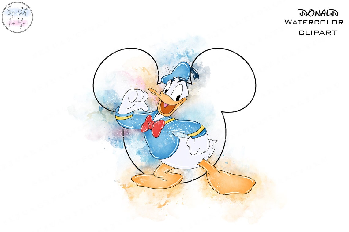 Watercolor Donald, Donald Watercolor, Donald Duck, Watercolor Clipart ...