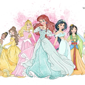prinses clipart, prinses png, prinses illustraties, schattige prinses clipart, aquarel prinses clipart, prinses aquarel clipart