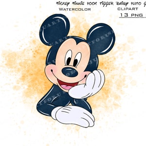 minnie watercolor, mickey watercolor, minnie mouse clipart, mickey mouse clipart, winnie the pooh clipart, minnie mouse png, mickey png image 4