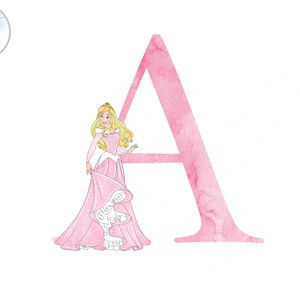 Prinzessin Alphabet, Dornröschen, Dornröschen Alphabet, Aurora, Prinzessin Aquarell Alphabet, Alphabet Clipart, Alphabet png, Prinzessin