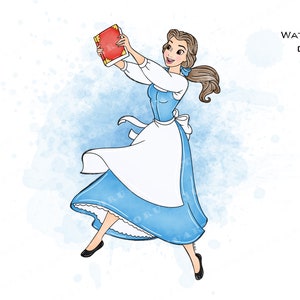 clipart la bella e la bestia, clipart principessa acquerello, clipart acquerello principessa, clip art principessa, clipart principessa belle, belle png