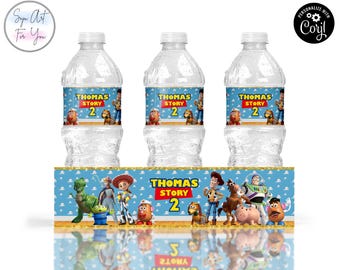 Toy Story Birthday Water Bottle Labels, Editable Template (Digital Download)
