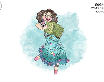 Mirabel Clipart, Encanto Watercolor PNG (Digital Download)