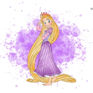 Tangled png princess rapunzel  watercolor clipart png files clipart rapunzel png PRINCESS PNG printable  digital downloads