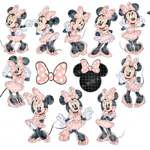 Minnie Mouse bohemio, Minnie Mouse PNG, clipart de Minnie, clipart de acuarela de Minnie, imágenes prediseñadas de Minnie, Minnie PNG, Minnie Mouse, Minnie