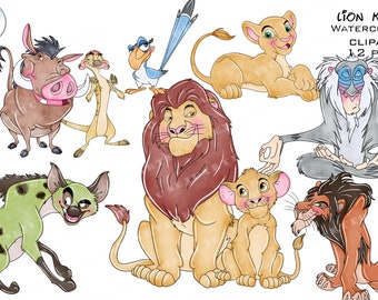 lion king png lion king watercolor mufasa and simba png nala clipart bundle clipart watercolor clipart set cliparts clip art png file