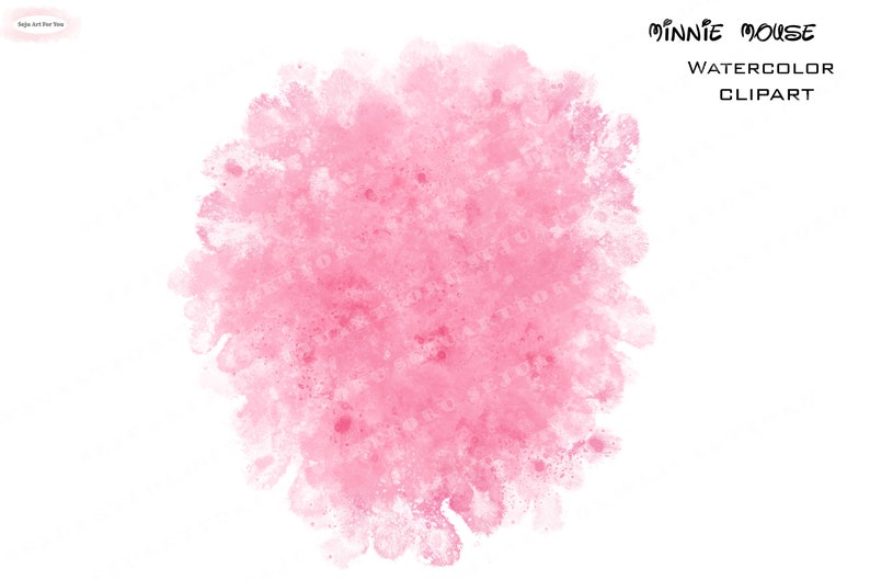 May include: A pink watercolor splatter, perfect for adding a touch of whimsy to your digital designs.  This digital clipart is ideal for creating invitations, cards, and other creative projects.