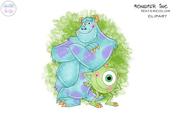 モンスターズ・インク 水彩クリップアート、マイク・ワゾウスキ