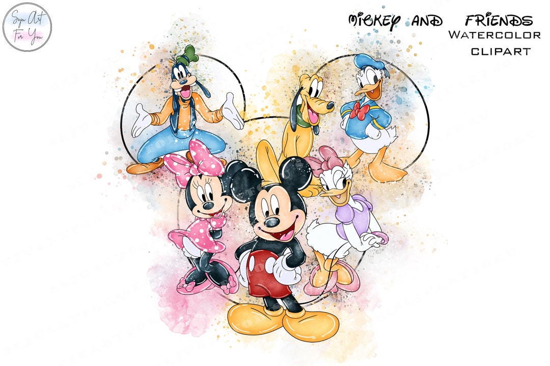 Watercolor Mickey ,watercolor Minnie, Watercolor Donald, Watercolor ...